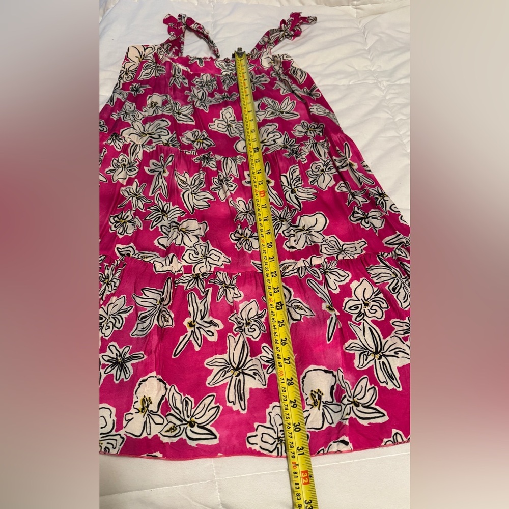 FRNCH Reina Viola Sundress Size L Tiers Hot Pink Floral Italy - Picture 8 of 13